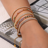 Titanium Steel Full Rainbow CZ Micro Pave Bracelet Zircon Bracelet, Lady Fashion Jewelry AL972