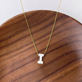 Titanium Steel Natural White Shell Letter Necklace, Beach Shell Summer Jewelry Neckalce AL975