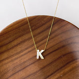 Titanium Steel Natural White Shell Letter Necklace, Beach Shell Summer Jewelry Neckalce AL975