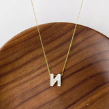 Titanium Steel Natural White Shell Letter Necklace, Beach Shell Summer Jewelry Neckalce AL975