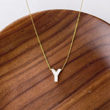 Titanium Steel Natural White Shell Letter Necklace, Beach Shell Summer Jewelry Neckalce AL975