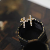 CZ Cross Stud Earrings Zircon Cross Studs, Titanium Stainless Steel Jewelry Earring AL976