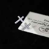 CZ Cross Stud Earrings Zircon Cross Studs, Titanium Stainless Steel Jewelry Earring AL976