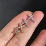 CZ Cross Stud Earrings Zircon Cross Studs, Titanium Stainless Steel Jewelry Earring AL976