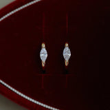 Dainty Marquise Zircon Hoop Earrings 925 Silver CZ Earring, 14k Gold Plated Jewelry Clip Earrings AL978