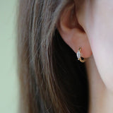 Dainty Marquise Zircon Hoop Earrings 925 Silver CZ Earring, 14k Gold Plated Jewelry Clip Earrings AL978