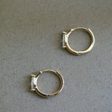 Dainty Marquise Zircon Hoop Earrings 925 Silver CZ Earring, 14k Gold Plated Jewelry Clip Earrings AL978