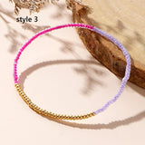 Tricolor Bohemian Skinny Miyuki Beads Bracelet, Adjustable, Handmade Friendship Boho Summer Jewelry AL993