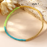 Tricolor Bohemian Skinny Miyuki Beads Bracelet, Adjustable, Handmade Friendship Boho Summer Jewelry AL993