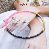 Tricolor Bohemian Skinny Miyuki Beads Bracelet, Adjustable, Handmade Friendship Boho Summer Jewelry AL993