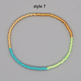 Tricolor Bohemian Skinny Miyuki Beads Bracelet, Adjustable, Handmade Friendship Boho Summer Jewelry AL993