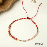 Bohemian Skinny Natural Stones & Miyuki Beads Bracelet, Friendship Bracelet, Handmade Boho Summer Jewelry AL704