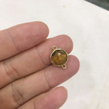 Round Multi-kind Stone Gold Bezel Connector WX985