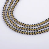 13" Gold Plated Cheveron Brass Enamel Choker Necklace PJ048