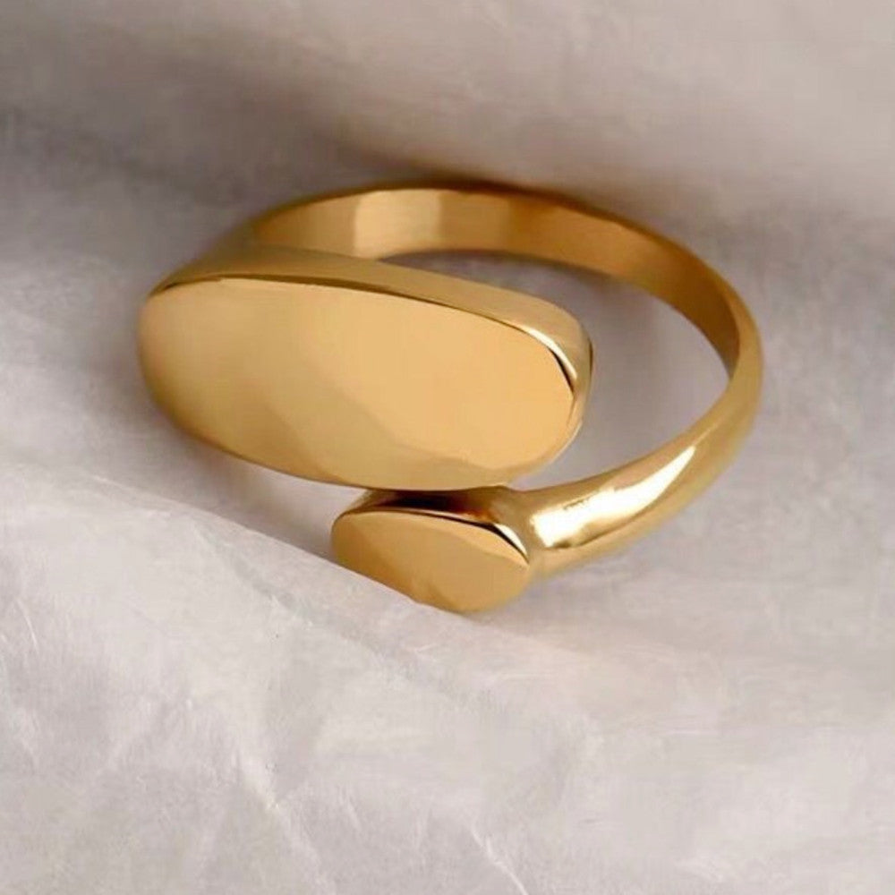 Fashion Oval Polish Gold Plated Ring, Adjustable Open Ring Jewelry AL648