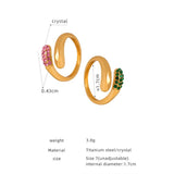 Gold Titanium Steel Rhinestone Pave Ring, Snake Ring Fashion Jewelry AL669