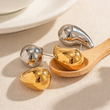 Chunky Gold Drop Earrings, Titanium Steel Earring, allergy prevention AL691