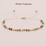 Bohemian Skinny Natural Stones & Miyuki Beads Bracelet, Adjustable, 2.5~3mm Faceted Quartz, Handmade Boho Jewelry AL738