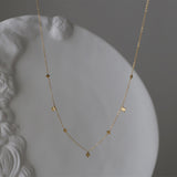 16" Starry Gold Star Chain Necklace,Titanium Steel Tiny Diamond Flake Jewelry Necklace AL835