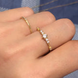 Skinny CZ Ring 925 Sterling Silver Seven Small Zircon Thin Ring, Lady Fashion Jewelry AL865