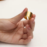 Stainless Steel Bevel Open Band Gold Ring Simple Ring AL888