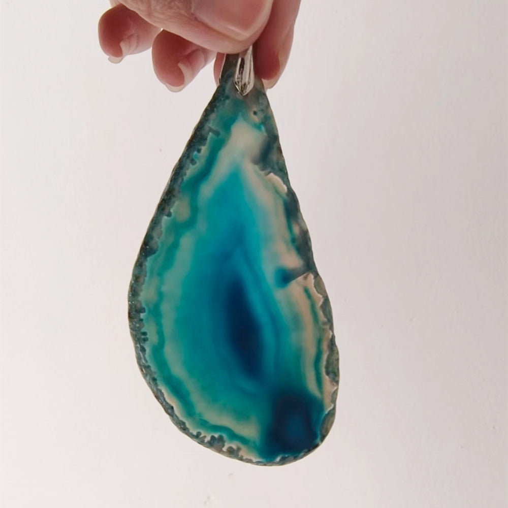 No Plated Big Rainbow Agate Pendant Freeform Natural Agate Druzy Geode Slice Pendant, For Jewelry Making AL890