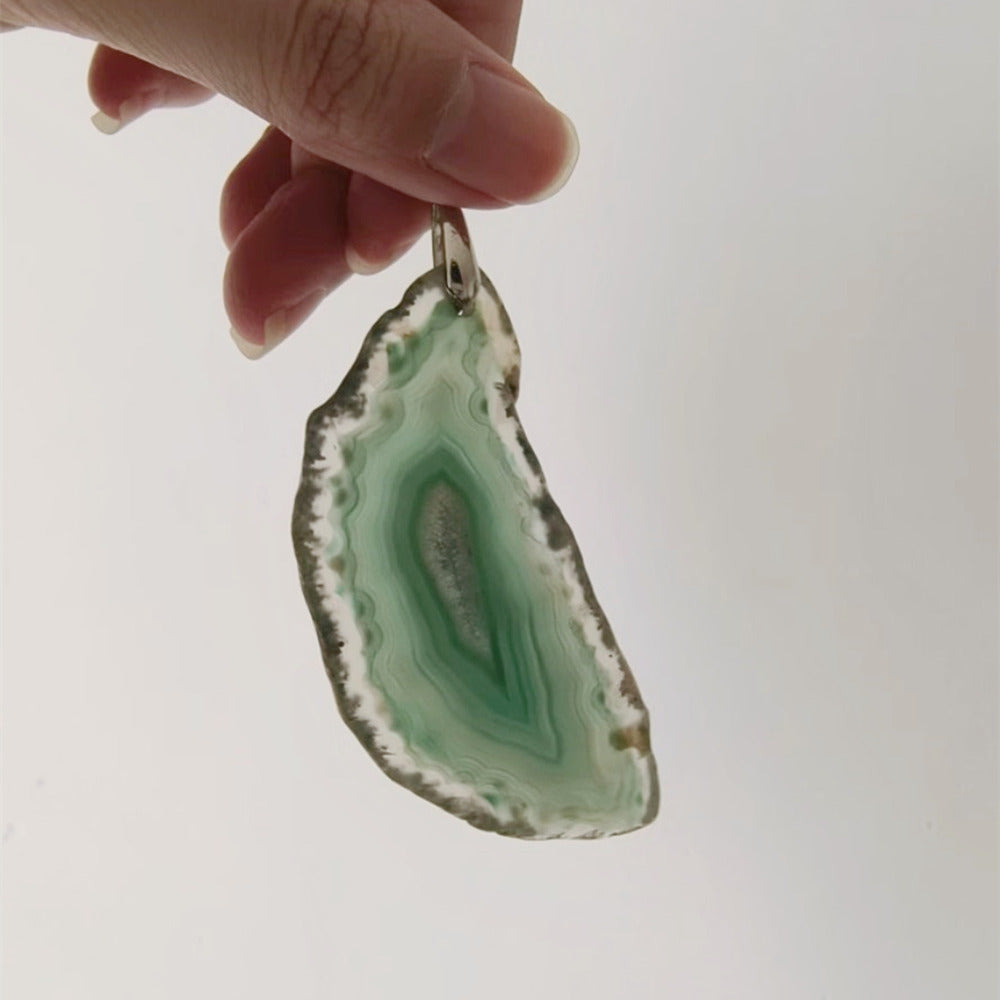 No Plated Big Rainbow Agate Pendant Freeform Natural Agate Druzy Geode Slice Pendant, For Jewelry Making AL890