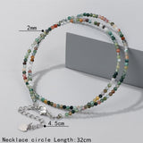 13” Skinny Silver Plated 2mm Natural Stone Faceted Beaded Choker Necklace, Rainbow Gemstone Crystal Jewelry Necklace AL1024