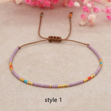 Bohemian Skinny Miyuki Beads Bracelet, Adjustable, Handmade Friendship Boho Summer Jewelry AL700