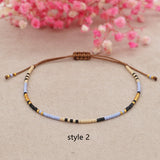 Bohemian Skinny Miyuki Beads Bracelet, Adjustable, Handmade Friendship Boho Summer Jewelry AL700