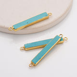 Gold Plated Rectangle Blue Howlite Turquoise Bar Connector G1639