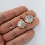 Gold Plated Teardrop Moonstone Amazonite Rhodonite Gemstone Faceted Pendant G2055