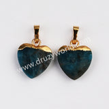 Gold Plated Heart Rainbow Gemstone Faceted Pendant, For Jewelry Making G2073