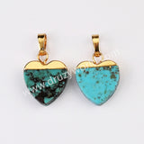 Multi Shapes Natural Turquoise Gemstone Pendant in Gold Plated, For Jewelry Making G2076