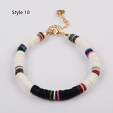 Bohemian Rainbow 6mm Heishi Bead Bracelet, Handmade Boho Jewelry HD0090