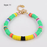 Bohemian Rainbow 6mm Heishi Bead Bracelet, Handmade Boho Jewelry HD0090