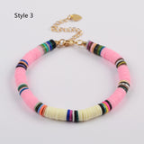 Bohemian Rainbow 6mm Heishi Bead Bracelet, Handmade Boho Jewelry HD0090