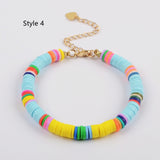 Bohemian Rainbow 6mm Heishi Bead Bracelet, Handmade Boho Jewelry HD0090