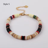 Bohemian Rainbow 6mm Heishi Bead Bracelet, Handmade Boho Jewelry HD0090