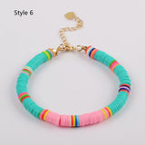 Bohemian Rainbow 6mm Heishi Bead Bracelet, Handmade Boho Jewelry HD0090