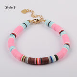 Bohemian Rainbow 6mm Heishi Bead Bracelet, Handmade Boho Jewelry HD0090