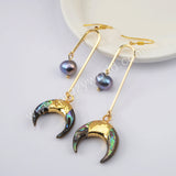 Abalone Shell Natural Pearl Earrings Fashion Gold Earrings Gold Plated HD0199