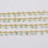 16 Feet of Natural Amazon Stone Faceted Beads Rosary Chain In Gold Plated, Making Jewelry Chain Finding JT256