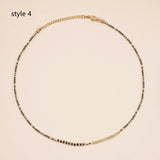 Bohemian Natural Stones & Miyuki Beads Necklace, Handmade Boho Summer Jewelry AL697