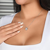 1 CT - Round Brilliant Cut Moissanite Diamond Infinite Twist Necklace, 925 Silver Love Knot Necklace, Four Leaf Clover, Gift For Her For Women MNK023