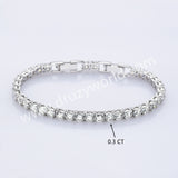 0.3 CT - Classic 4 Claws Moissanite Tennis Bracelet, Round Brilliant Cut Moissanite, 925 Sterling Silver Bracelet MS005-1