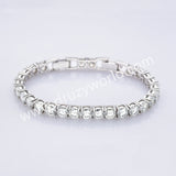 0.5 CT - Classic 4 Claws Round Brilliant Cut Moissanite Tennis Bracelet, 925 Sterling Silver Bracelet MS006