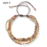 Bohemian Layers Rainbow Natural Stones & Miyuki Beads Bracelet, Handmade Boho Jewelry AL637