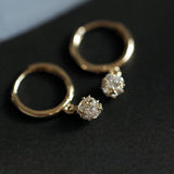 925 Sterling Silver Zircon Ball Hoop Earrings, CZ Earrings, Fashion Jewelry For Women AL842