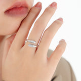 Gold Titanium Steel Rhinestone Pave Ring, Snake Ring Fashion Jewelry AL669